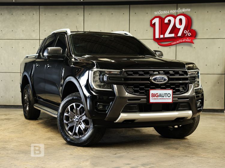 Ford Ranger 2023 2.0 Hi-Rider Wildtrak Pickup ดีเซล ไม่ติดแก๊ส เกียร์อัตโนมัติ ดำ