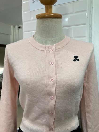 แขนยาว ชมพู ฟรีไซส์ เสื้อไหมพรม Instagram Brand (IG Brands) เสื้อคาร์ดิแกนครอป 🇰🇷