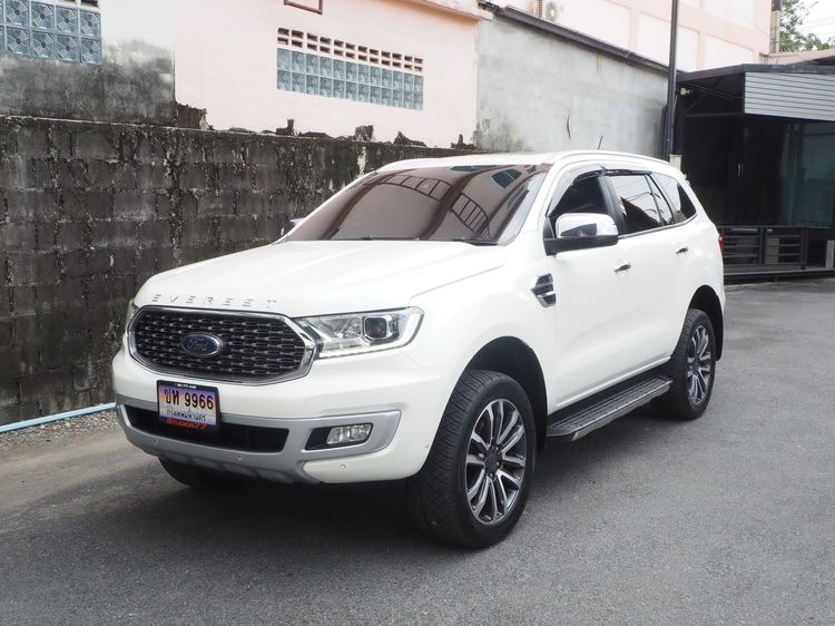 Ford Everest 2021 2.0 Titanium Plus 4WD Utility-car ดีเซล ไม่ติดแก๊ส เกียร์อัตโนมัติ ขาว รูปที่ 2