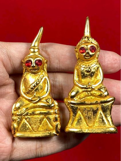 🔥ปล่อยคู่ได้2 องค์ พ่องั่ง ตาฝังพลอยแดง เนื้อเปียกทอง 