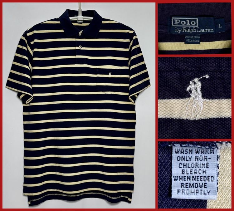 XL แขนสั้น เสื้อโปโล เสื้อ POLO RALPH LAUREN ของแท้ ลายสวยสุภาพ