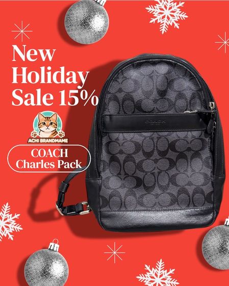 ชาย ดำ หนังแท้ Coach กระเป๋าสะพาย𝐂𝐎𝐀𝐂𝐇ของแท้มือสอง