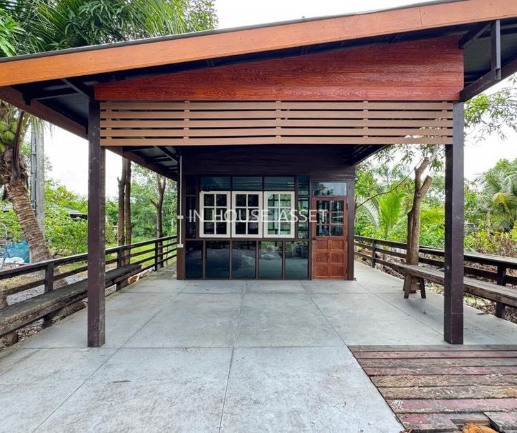 ลดราคาถูกมาก ที่ดินพร้อมสิ่งปลูกสร้าง (พื้นที่ 1-0-42 ไร่) บ้านชั้นเดียว 2 หลัง ไทรน้อย ราษฎร์นิยม นนทบุรี เหมาะทำเป็นบ้านสวน บรรยากาศดีม รูปที่ 4