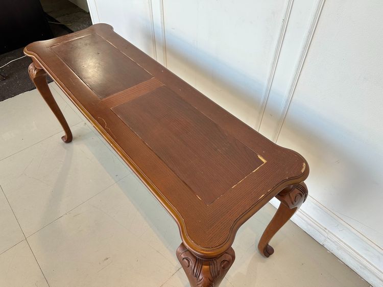 โต๊ะคอนโซล สไตล์วินเทจ ท็อปไม้จริง กลางไม้ MDF โครงขาไม้ รูปที่ 5
