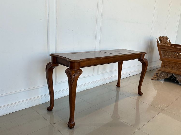 โต๊ะคอนโซล สไตล์วินเทจ ท็อปไม้จริง กลางไม้ MDF โครงขาไม้ รูปที่ 3