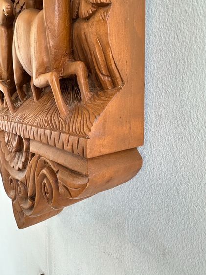 นาฬิกาไม้สัก แกะสลักภาพกวาง สไตล์ไทย  รูปที่ 7