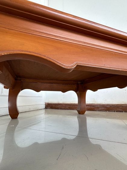 โต๊ะกลาง สไตล์วินเทจ ท็อปขอบไม้สักกลางไม้ MDF ขาคู้ รูปที่ 8