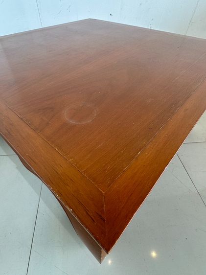 โต๊ะกลาง สไตล์วินเทจ ท็อปขอบไม้สักกลางไม้ MDF ขาคู้ รูปที่ 5