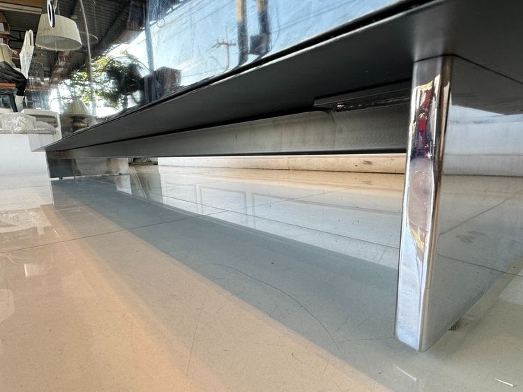 ตู้วางทีวี 2 บานเปิด โครงไม้ MDF ผิวไฮกรอสสีดำ ขาเหล็ก   รูปที่ 8