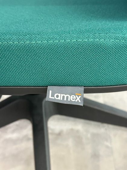 เก้าอี้สำนักงาน แบรนด์ LAMEX เบาะผ้าสีเขียว ขาพลาสติก ล้อเลื่อน รูปที่ 8
