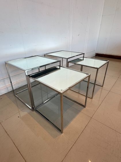 โต๊ะข้าง ท็อปกระจกสี่เหลี่ยม ขาเหล็ก รูปที่ 9
