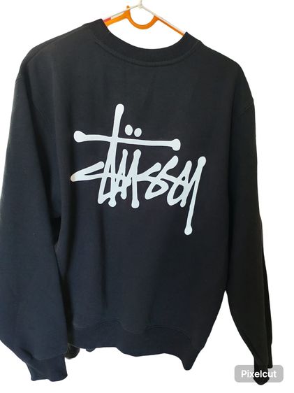 เสื้อสเวตเตอร์ Stussy สีดำ งานแฟชั่นเกาหลี  รูปที่ 2