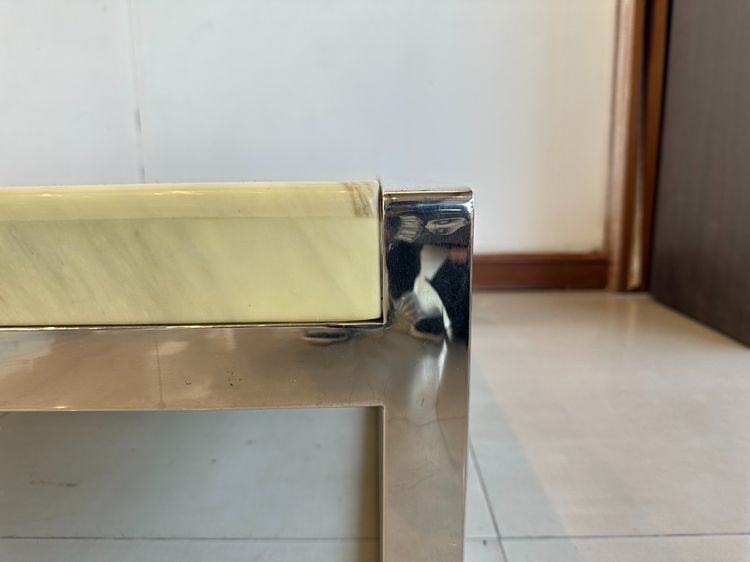 โต๊ะกลาง ท็อปหินอ่อนสีเหลือง โครงขาสแตนเลส รูปที่ 9