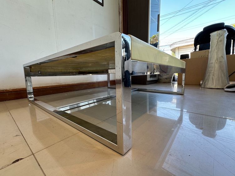 โต๊ะกลาง ท็อปหินอ่อนสีเหลือง โครงขาสแตนเลส รูปที่ 6