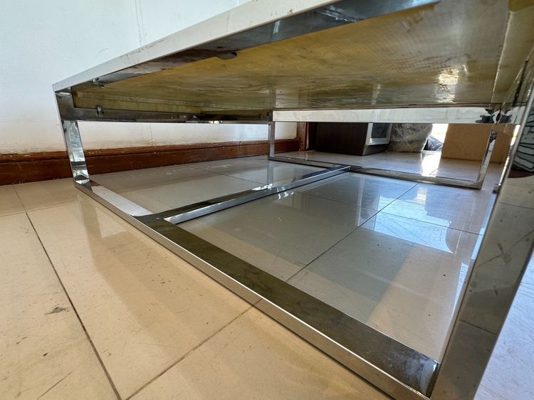 โต๊ะกลาง ท็อปหินอ่อนสีเหลือง โครงขาสแตนเลส รูปที่ 7