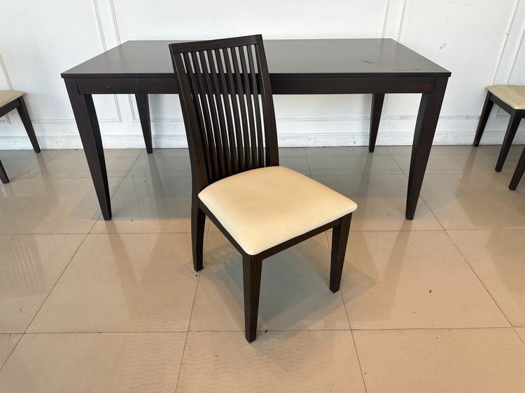 ชุดโต๊ะทานอาหาร 6 ที่นั่ง ท็อป และโครงขาไม้จริง พร้อมเก้าอี้  รูปที่ 14