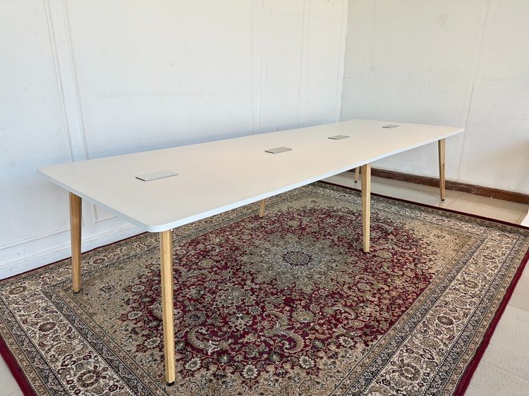 โต๊ะประชุม 10-12 ที่นั่ง ท็อปไม้ MDF สีขาว รูปที่ 3