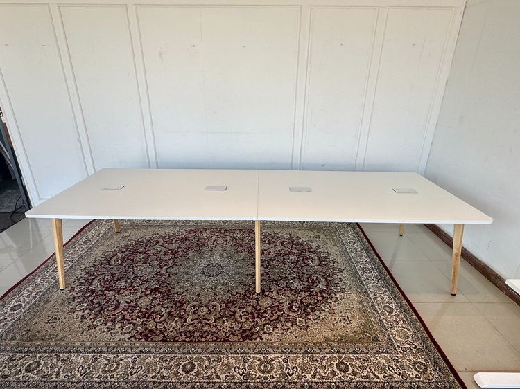 โต๊ะประชุม 10-12 ที่นั่ง ท็อปไม้ MDF สีขาว รูปที่ 2