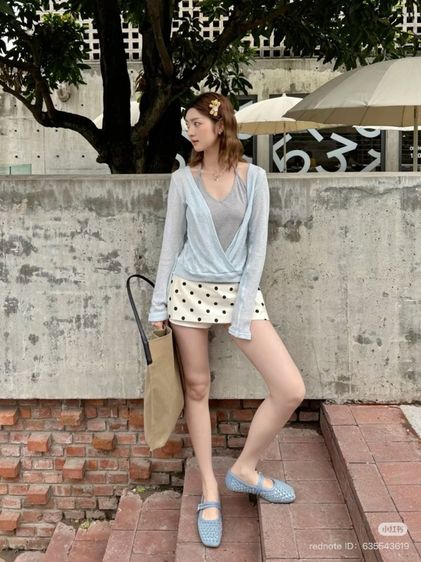 กระโปรงเอวต่ำ pokadot รูปที่ 2