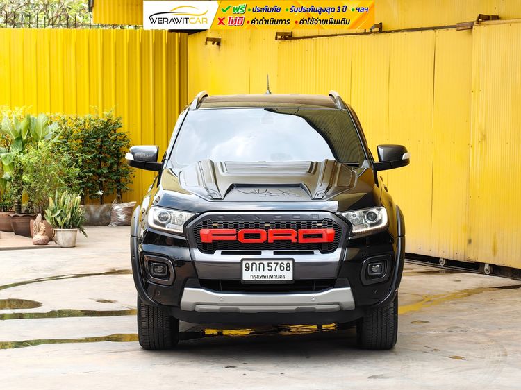 Ford Ranger 2019 2.0 Hi-Rider Wildtrak Pickup ดีเซล ไม่ติดแก๊ส เกียร์อัตโนมัติ ดำ รูปที่ 2
