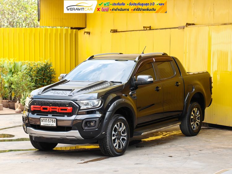 Ford Ranger 2019 2.0 Hi-Rider Wildtrak Pickup ดีเซล ไม่ติดแก๊ส เกียร์อัตโนมัติ ดำ รูปที่ 3