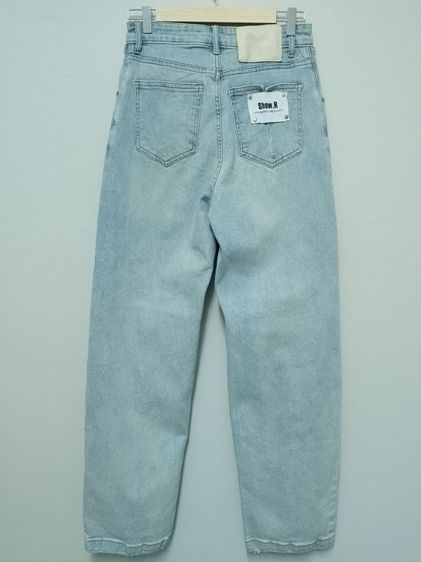 กางเกงยีนส์ทรงบอยมือสองผู้หญิง🎀 ไซส์ M  28W×43L สะโพก34 💢สวยสภาพดี รับประกันไม่มีปะขาดชุนตรงปก✅