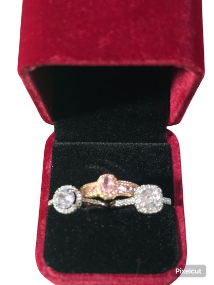 แหวนแฟชั่นสตรี เพชรขนาดใหญ่ set 3 วง แถม1 วงสไตส์ยุโร,อเมริกา  รูปที่ 4