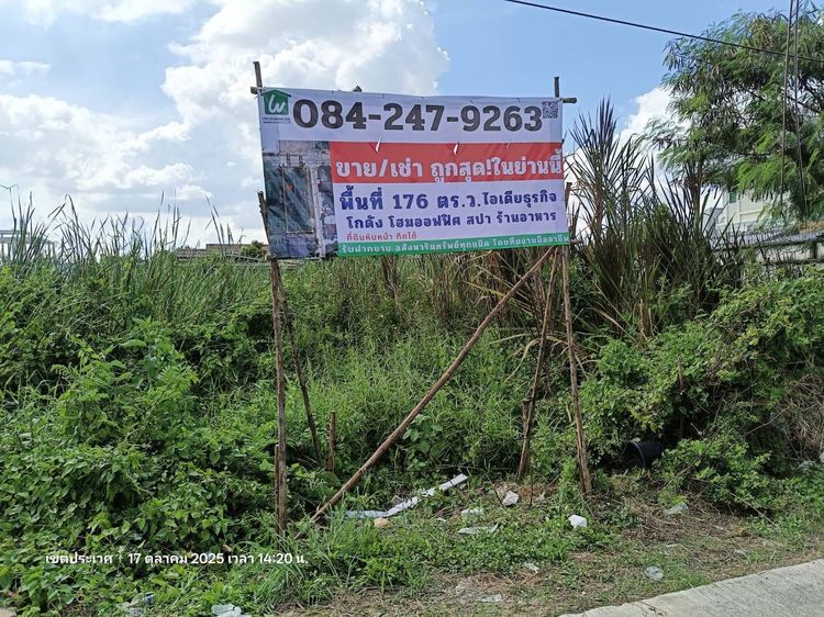 ขายด่วนที่ดินแปลงสวย อ่อนนุช 66 ใกล้ BTS ทิศใต้แปลงมุม 176 ตรว ตรวละ 42,000 บาท เหมาะปลูกบ้านโฮมทาวน์ปลูก บ้าน ออฟฟิคโกดัง ทำสวนเล็กๆปล่อยให รูปที่ 2
