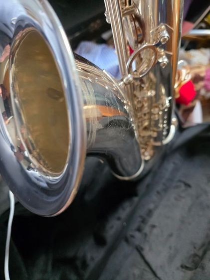 Tenor saxophone COLMAN silver plate color. สภาพเยี่ยม ไม่มีลอก นวมยังใช้ได้อีกยาวๆ mouth MIDWAY 4C รูปที่ 2