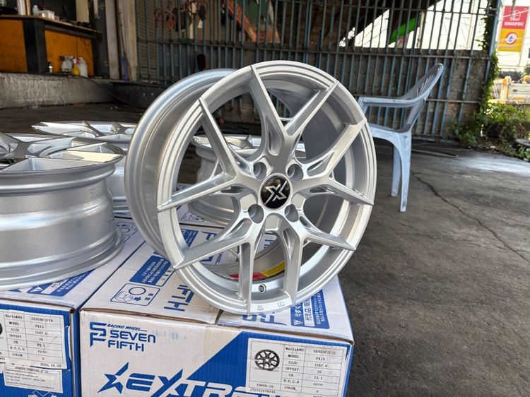 ล้อแม็กมือ1 ขอบ15 FX15 4รู100 กว้าง7 ออฟ35 สีบรอน ล้อเบา FLOW FORMING งานSEVENFIFTH งานสวยมากๆ รูปที่ 6