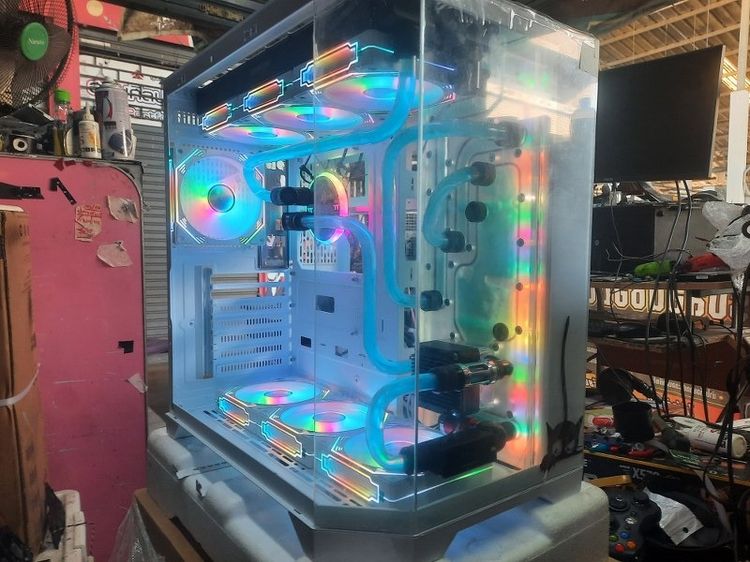 เคสคอมPC พร้อมระบบนํ้าเปิดระบบน้ำเปิดแบบสำเร็จรูปเอาไปติดตั้งเองได้เลย 