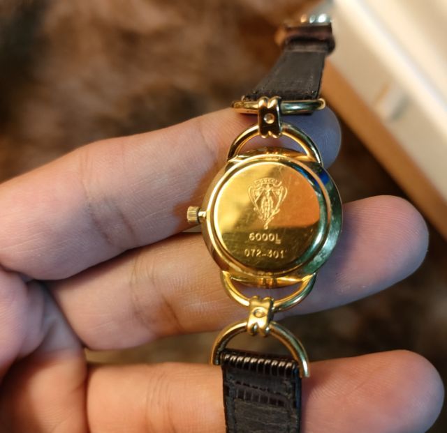 นาฬิกาGucci 6000L ของแท้💯 เรือนทอง18KGP ขนาดหน้าปัด25mm.(รวมเม็ดมะยม) เครื่องเดิมๆสายเดิมๆ ไม่เคยเปลี่ยนอะไหร่เดิมๆทุกอย่าง ปล่อยราคาถูกๆ รูปที่ 8