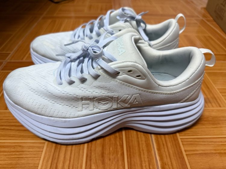 ขาว ผ้าใบ รองเท้าผ้าใบ UK 9 | EU 43 1/3 | US 9.5 รองเท้า HOKA BONDI 8 ขนาด 43ครึ่ง