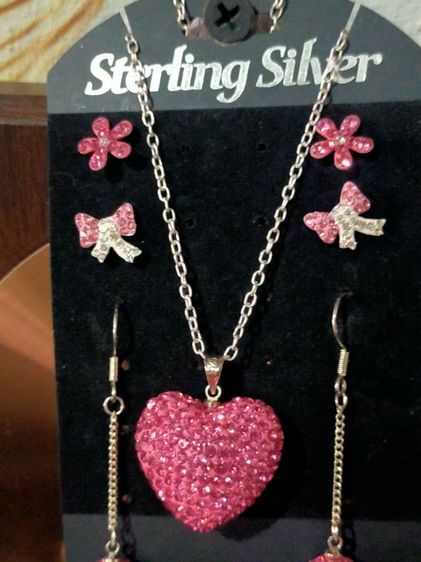 ชุดสร้อยเงินแท้ 925 พร้อมจี้และต่างหู รูปที่ 9