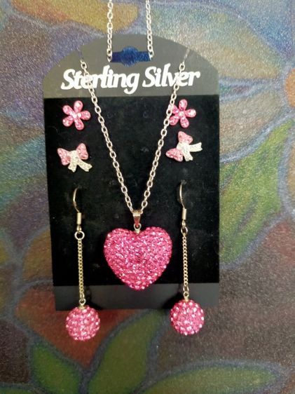 ชุดสร้อยเงินแท้ 925 พร้อมจี้และต่างหู รูปที่ 3