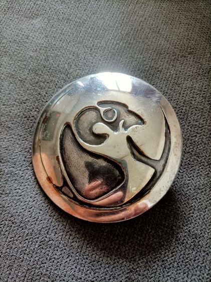 Silver Belt Buckle Falcon Inlay Design  รูปที่ 3