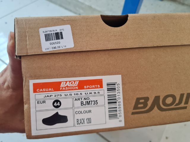 รองเท้าผ้าใบเปิดส้น ของใหม่ BAOJI BJM735 ดำ รูปที่ 2