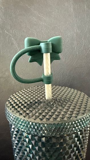 Starbucks Forest Green with Ribbon Stopper Bling Cold Cup 24oz.  ทัมเบลอร์ สตาร์บัคส์ รูปที่ 8