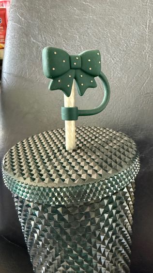 Starbucks Forest Green with Ribbon Stopper Bling Cold Cup 24oz.  ทัมเบลอร์ สตาร์บัคส์ รูปที่ 10