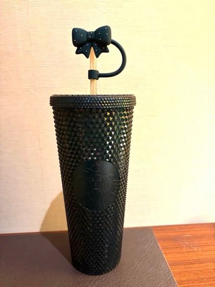 Starbucks Forest Green with Ribbon Stopper Bling Cold Cup 24oz.  ทัมเบลอร์ สตาร์บัคส์ รูปที่ 3