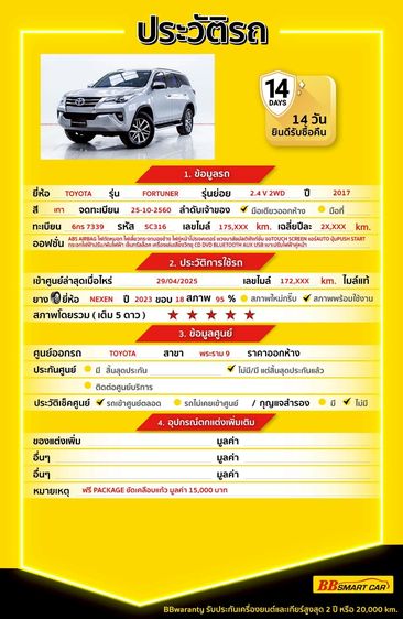 Toyota Fortuner 2017 2.4 V Utility-car ดีเซล ไม่ติดแก๊ส เกียร์อัตโนมัติ เทา รูปที่ 2