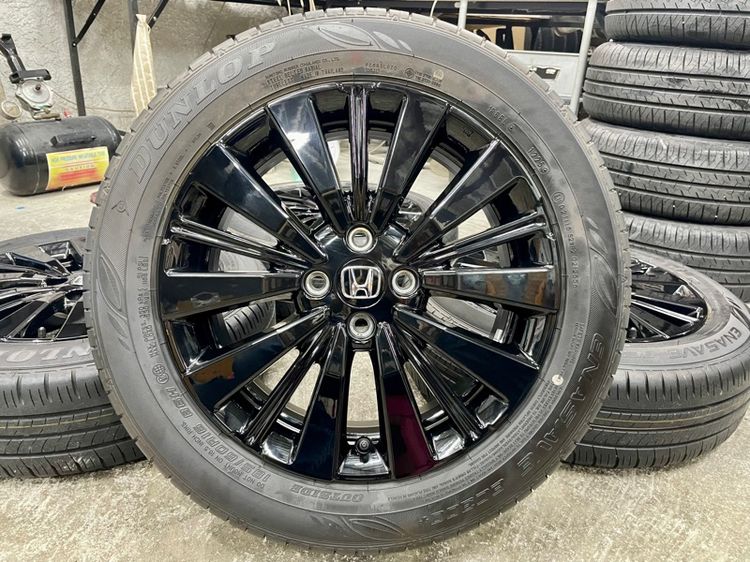 ล้อแม็ก HONDA CITY EHEV RS ขอบ 16” ถอดป้ายแดง ยาง DUNLOP 185-60R16 ปี 25 สีเส้นตุ่มหน้ายางยังอยู่ครบ