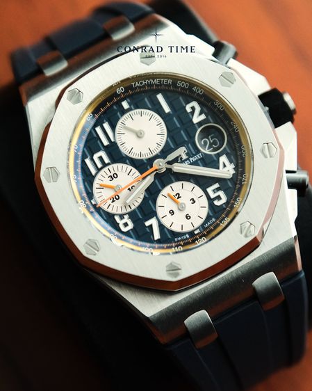 AP. Royal Oak Offshore 26470ST Blue Dial Blue rubber strap 2016 42 mm. Fullset  รูปที่ 4