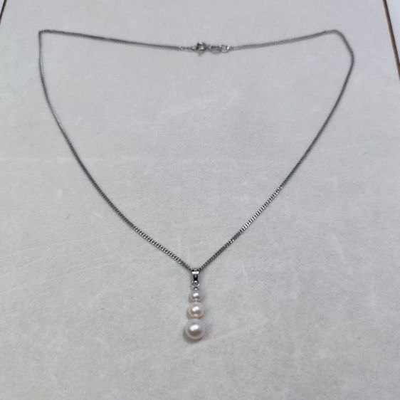 🔖สร้อยเงินแท้ จี้ Mikimoto มุกอะโกย่า งานจากญี่ปุ่น รูปที่ 7