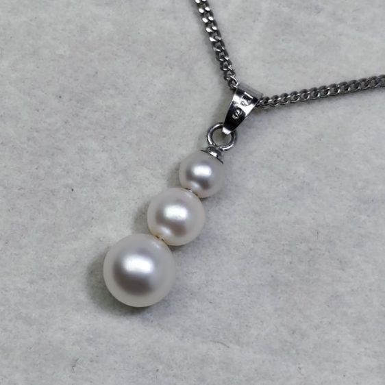 สร้อยคอและจี้ 🔖สร้อยเงินแท้ จี้ Mikimoto มุกอะโกย่า งานจากญี่ปุ่น