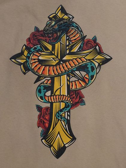 เสื้อยืดลายงูไขว้กางเขน Cross Snake Graphic T-Shirt (XL) รูปที่ 3
