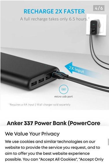 ขายPOWER BANK ANKER ความจุเยอะ 26800ma มือสองไฟยังทนดีมาก ขายเพียง 450 บาท ของใหม่ 1900 รูปที่ 4