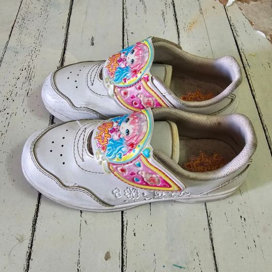 รองเท้าผ้าใบนักเรียนหญิงเด็กอนุบาล สีขาว size 30 รูปที่ 4