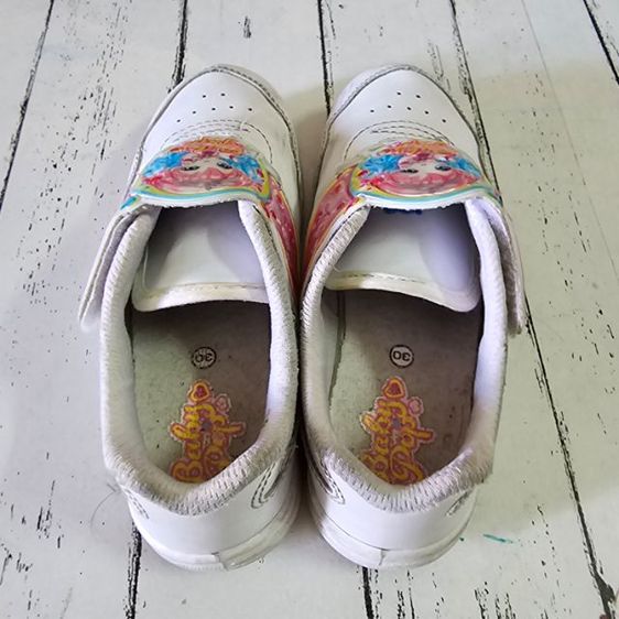รองเท้าผ้าใบนักเรียนหญิงเด็กอนุบาล สีขาว size 30 รูปที่ 2