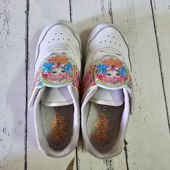 รองเท้าผ้าใบนักเรียนหญิงเด็กอนุบาล สีขาว size 30 รูปที่ 6